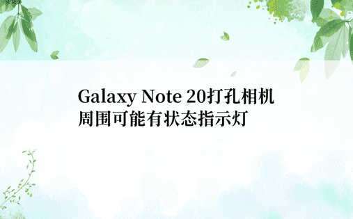 Galaxy Note 20打孔相机周围可能有状态指示灯
